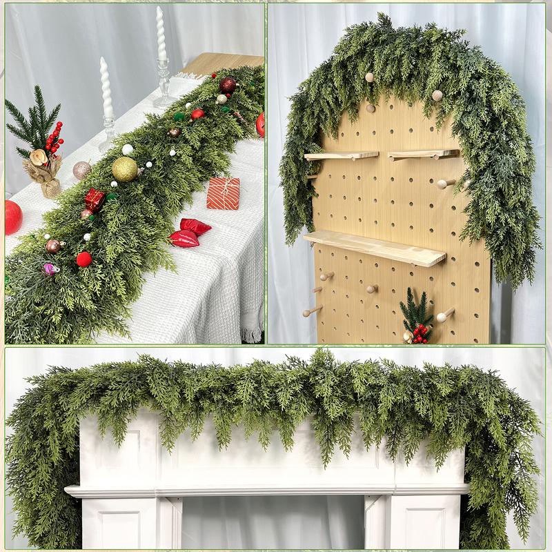 💥6 FT Artificial Cypress Rattan – Real Touch Winter Greenery