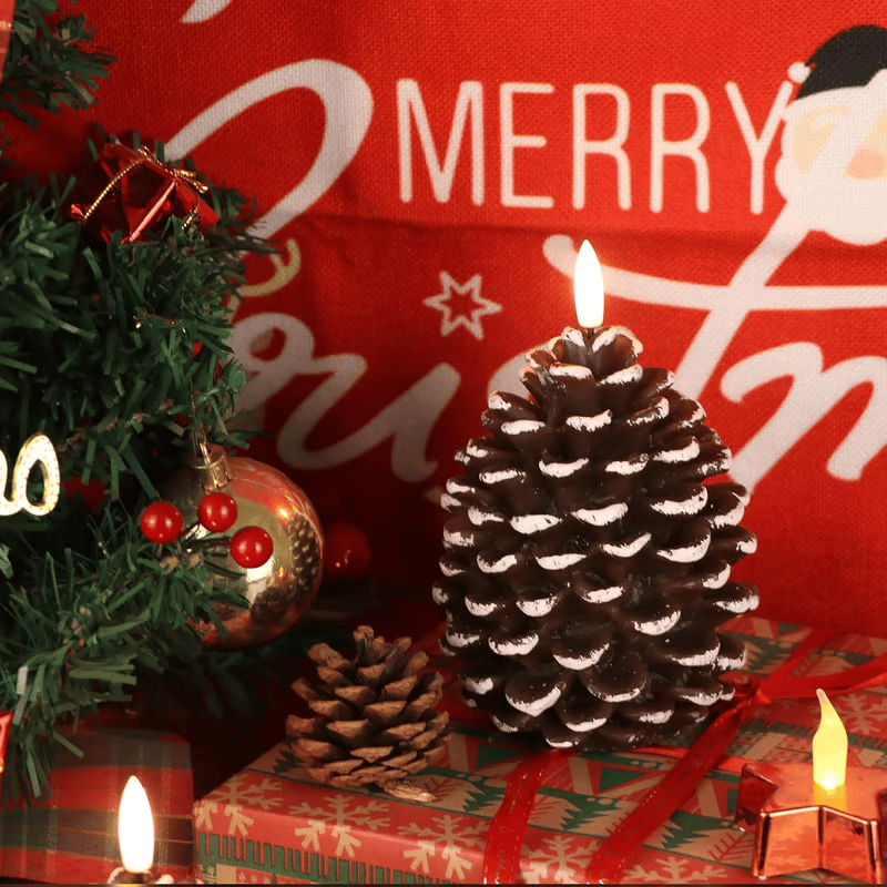 🎄Flameless Pinecone Candles Battery Operated