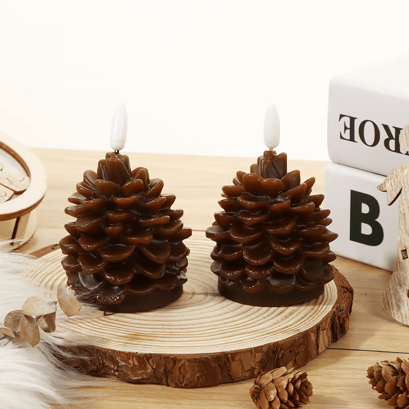 🎄Flameless Pinecone Candles Battery Operated