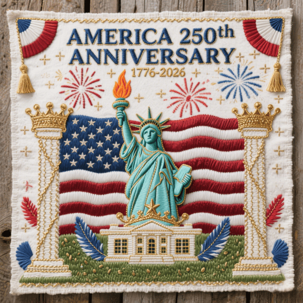✨250th Anniversary of America Cross Stitch Kit – Celebrate with Craft and Tradition