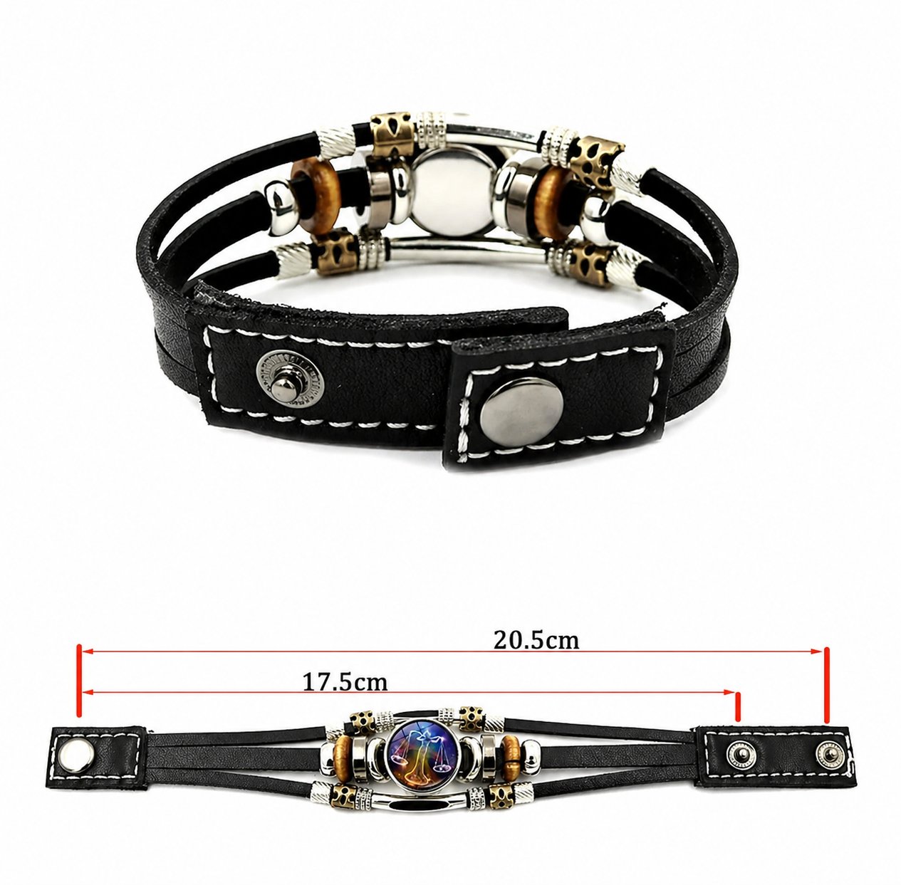 🌌 Wear Your Destiny-Zodiac Guardian | Glow-in-the-Dark Leather Bracelet