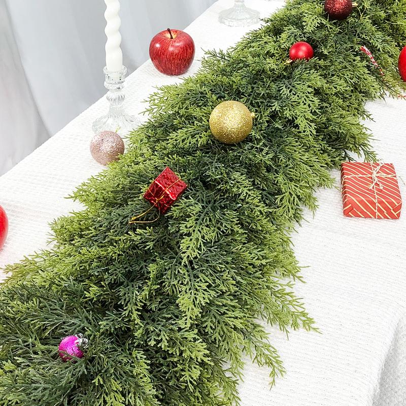 💥6 FT Artificial Cypress Rattan – Real Touch Winter Greenery