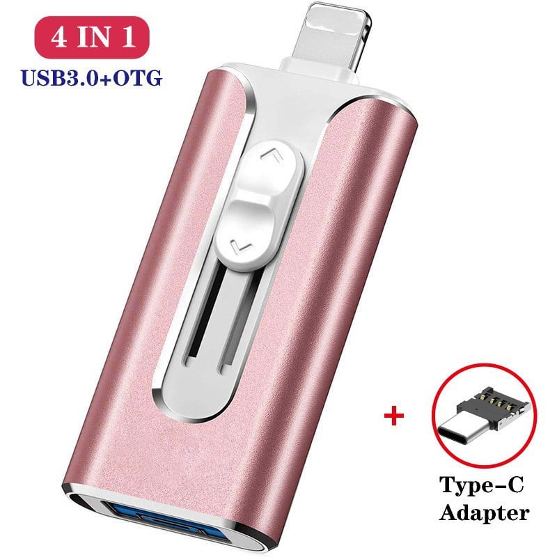⚡4 in 1 Flash Drive, Portable High Speed USB 3.0 Memory Storage【Multi-Port USB Drive】