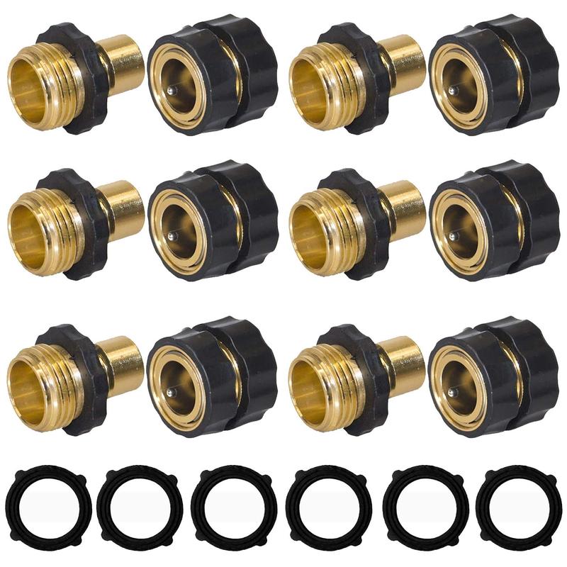 Garden Hose Quick Connector, 3/4 Inch Male and Female Garden Hose Fitting Quick Connector