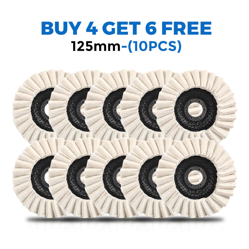 🔧 BUY 2 GET 3 FREE 🧰 Heavy-Duty Wool Felt Polishing Disc – Mirror-Like Finish Made Easy