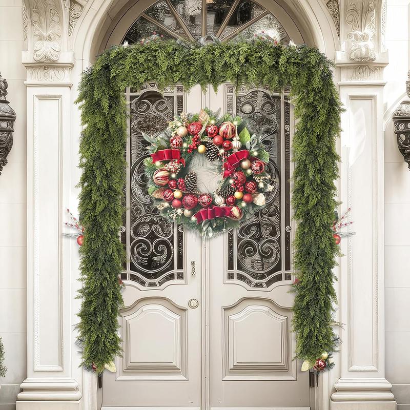 💥6 FT Artificial Cypress Rattan – Real Touch Winter Greenery