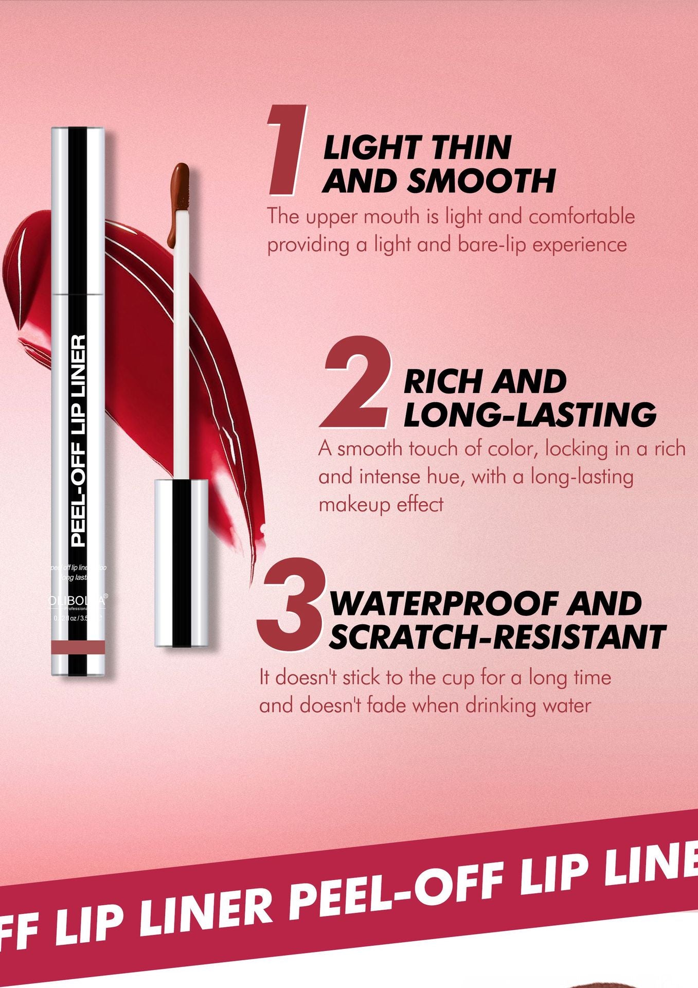 4Pcs Peel Off Lip Liner Stain Set Waterproof Nude Matte Lip Tint