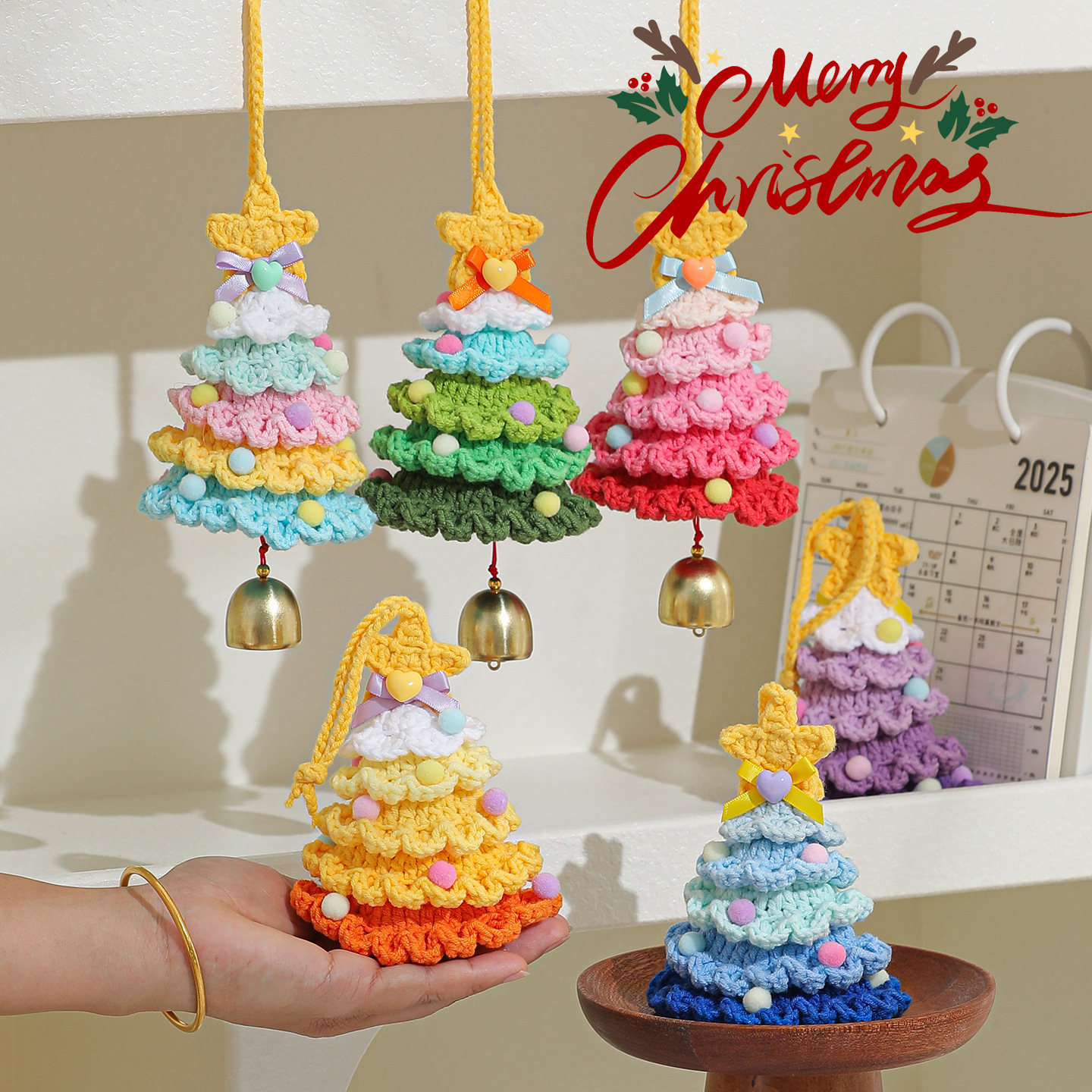 🎄Unique Handmade Crochet Christmas Tree Bells Ornaments🔔🎅