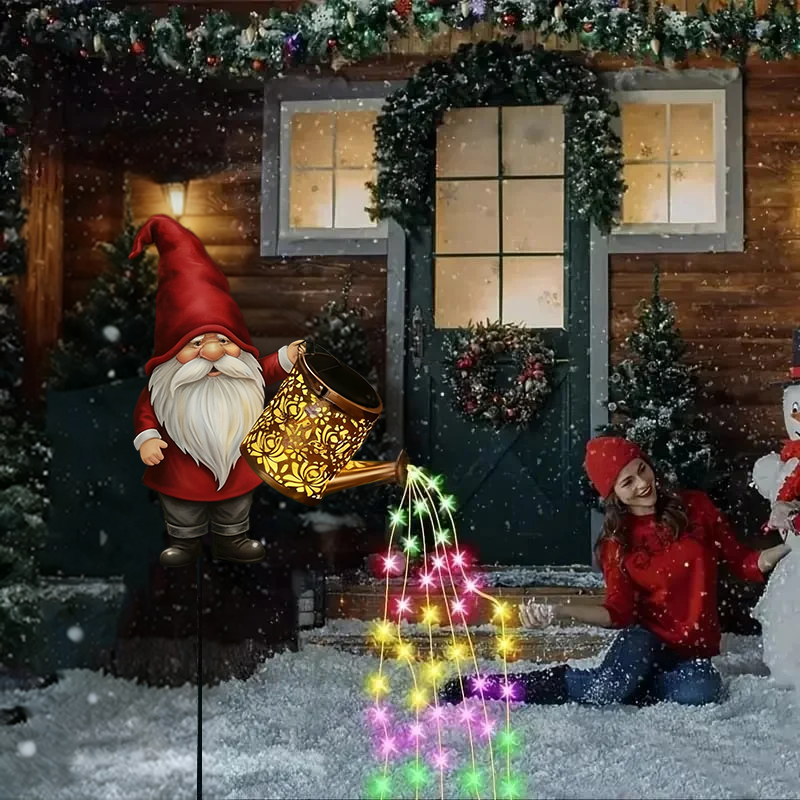 Christmas dwarf solar kettle lamp