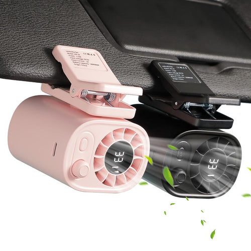 Ventilateur portable à clip pour voiture, écran LCD, rotatif à 360°, 100 vitesses