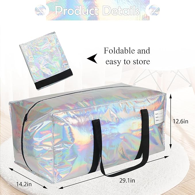 🏆Flash Sale⚡Heavy-Duty Moving Bags with Reinforced Handles - Extra Large Storage Laundry Bags for Clothes, Toys, Blankets