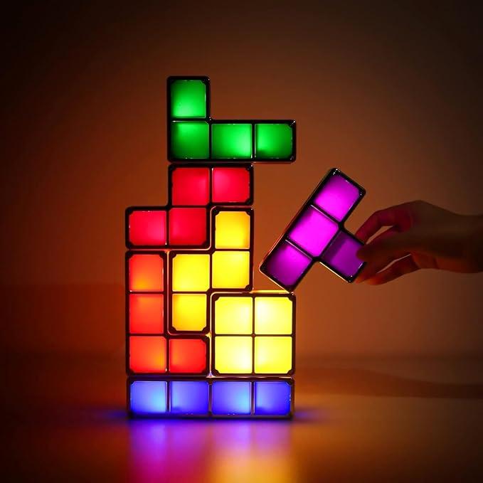 Tetris Puzzle LED Table Lamp Retro Style Jigsaw Stackable Lamp