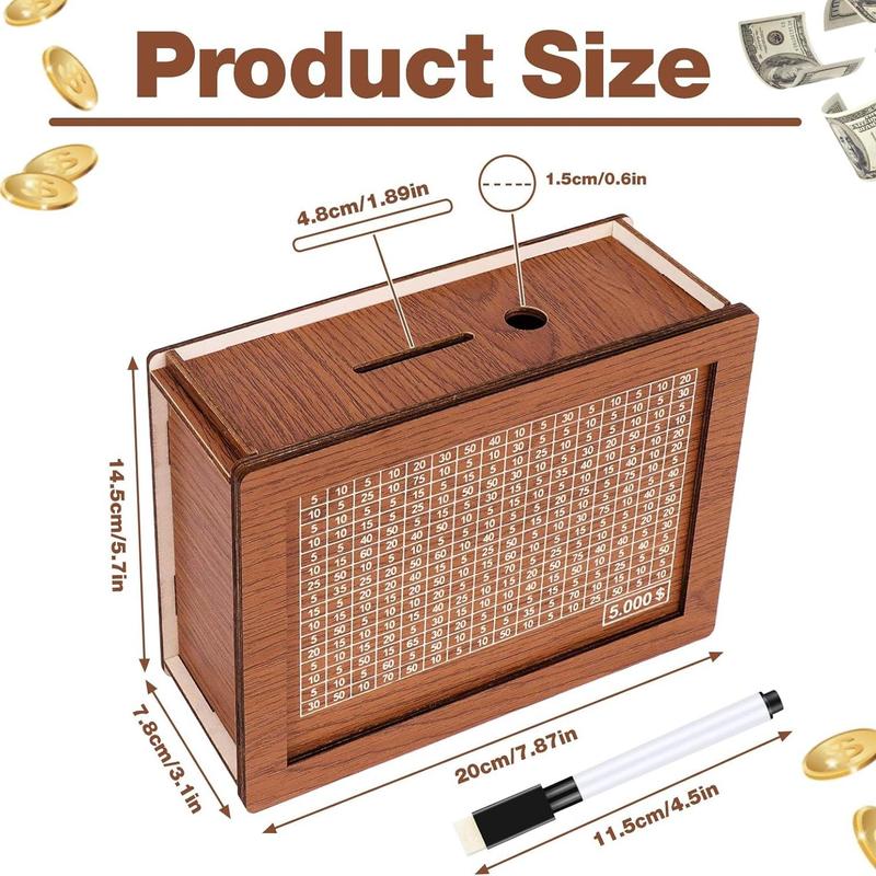 Wooden Money Box with Counter