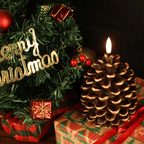 🎄Flameless Pinecone Candles Battery Operated
