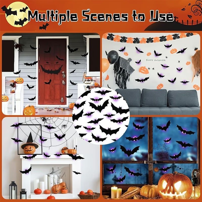 ๐๐ฆ Halloween 3D Lighted Bats