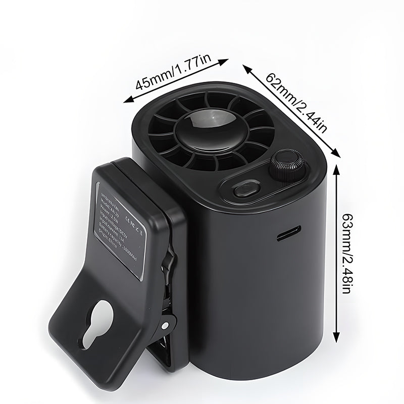 Ventilateur portable à clip pour voiture, écran LCD, rotatif à 360°, 100 vitesses