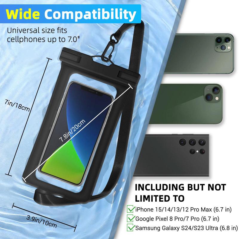 Transparent Waterproof Phone Bag (Up To 7 Inches) Suitable For Beach Cruise Outdoor Swimming Diving Boating