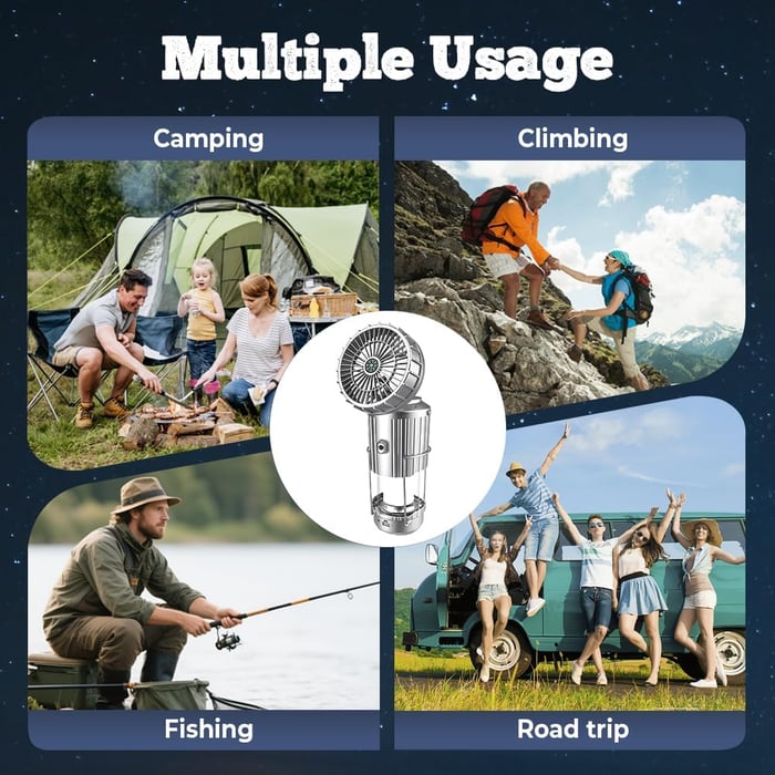 🔥Last day 75% off🔥5-In-1 Portable LED Camping Lantern With Fan