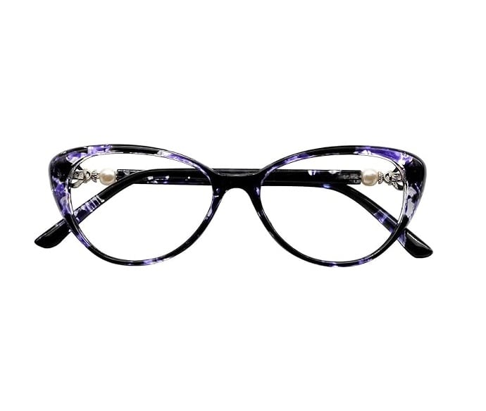Katzenaugenbrille mit Perlmuttscharnier, progressive, multifokale Lesebrille