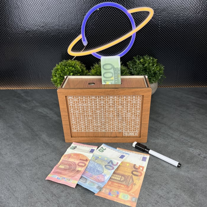 Wooden Money Box with Counter