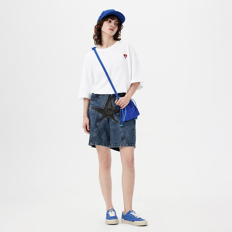 STAR PATCHWORK DENIM SHORTS