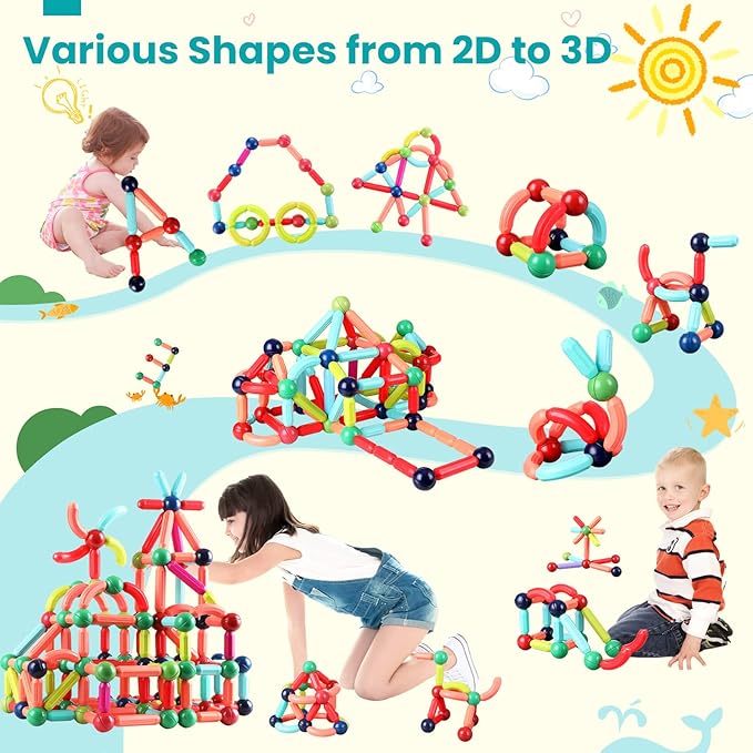 🔥Magnetic Balls and Rods Set Educational Magnet Building Blocks