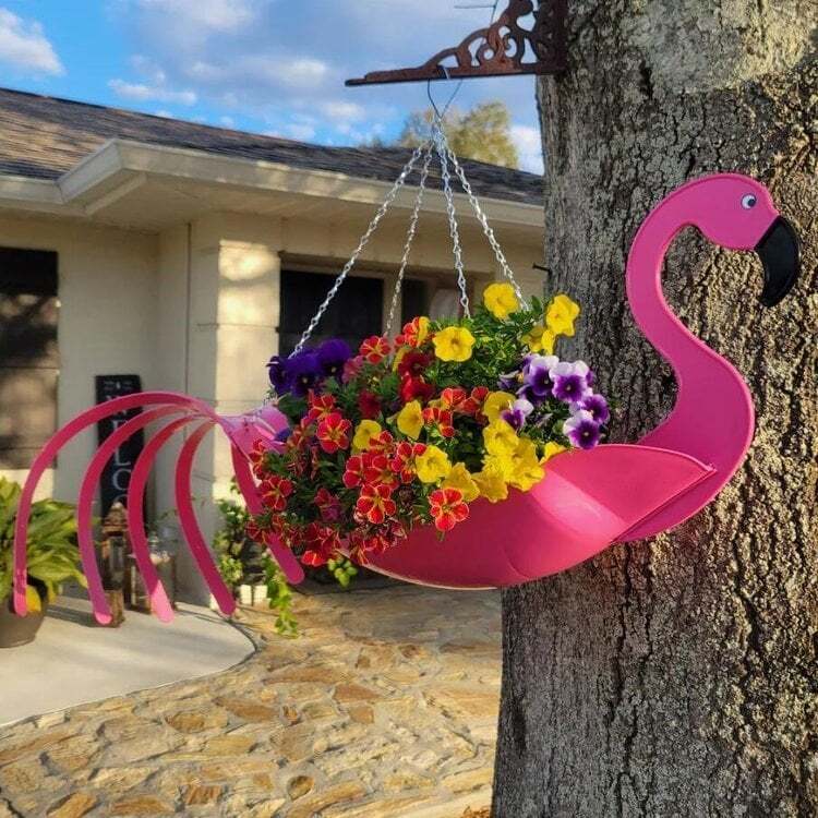 Final Inventory 70% OFF🦩Bright Colorful Bird Hanging Planter Yard Decor