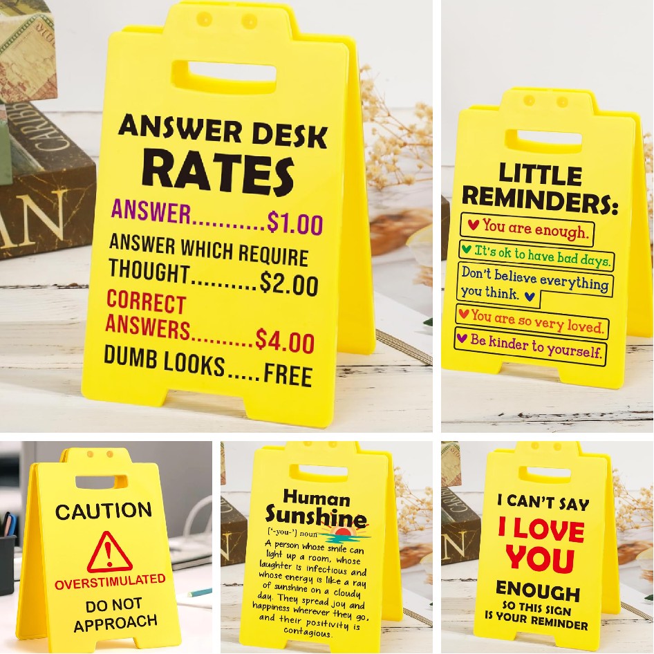 Mini Caution Desk Signs