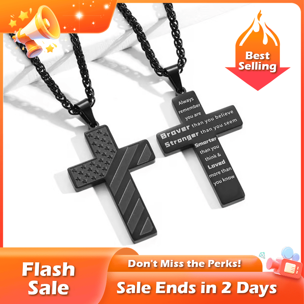 🏆Flash Sale⚡ 50K+ SOLD! Almost Gone-💥🎉✨Flag Cross Necklace, Best Gifts