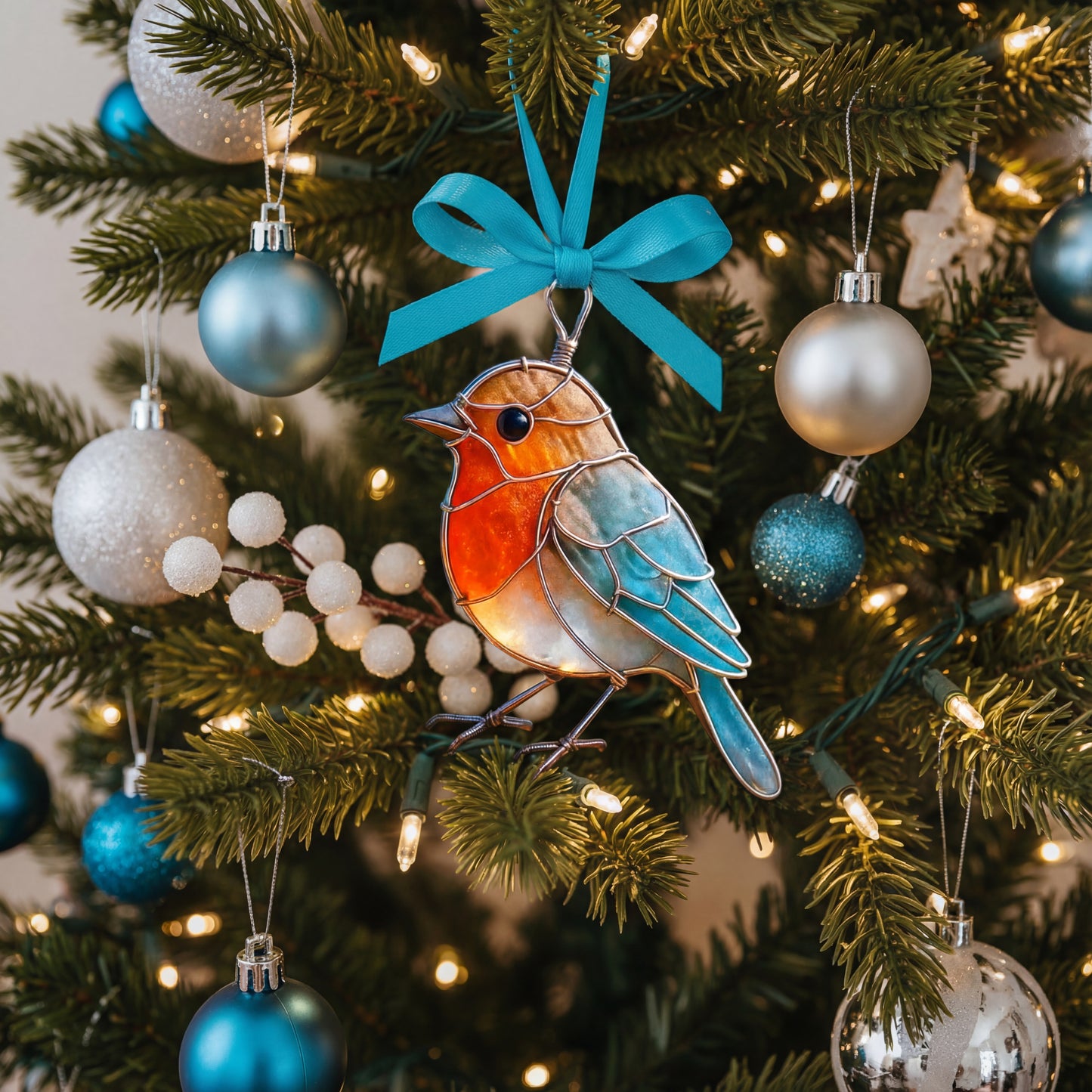 Handmade Sea Glass Bird Ornament