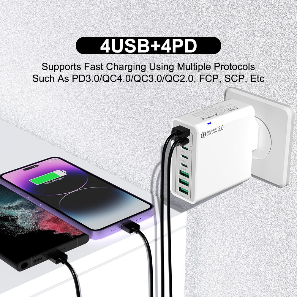 🔥8 in 1 Waterproof Ports USB Fast Charger