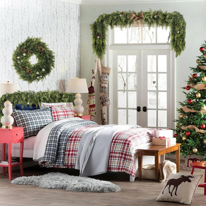 💥6 FT Artificial Cypress Rattan – Real Touch Winter Greenery