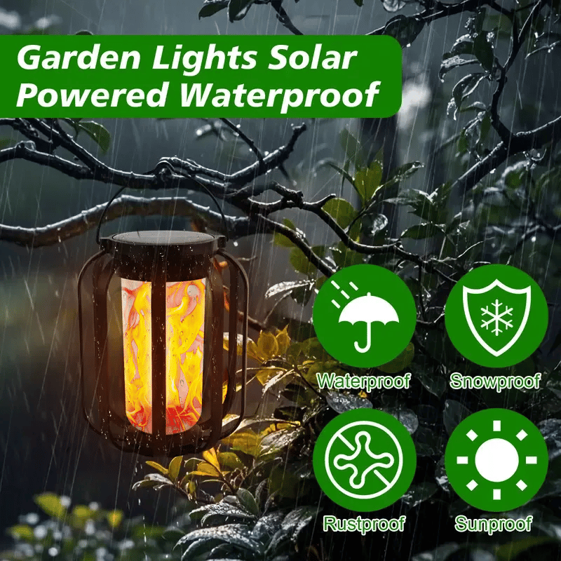 🔥Upgraded Flickering Flame Solar Lantern