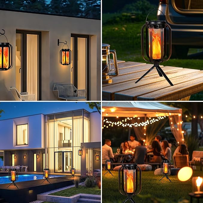 🔥Upgraded Flickering Flame Solar Lantern