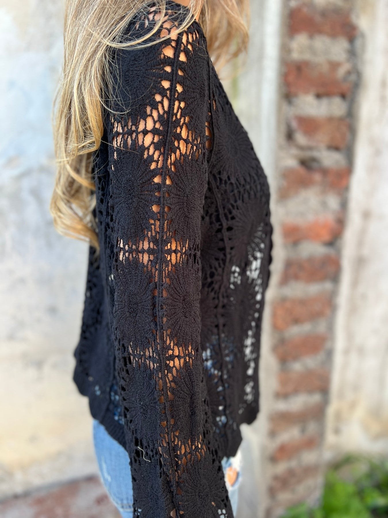 🏆Flash Sale⚡ 50K+ SOLD! Almost Gone-💥Cutout Embroidered V-Neck Button Long Sleeve Top,Best gifts