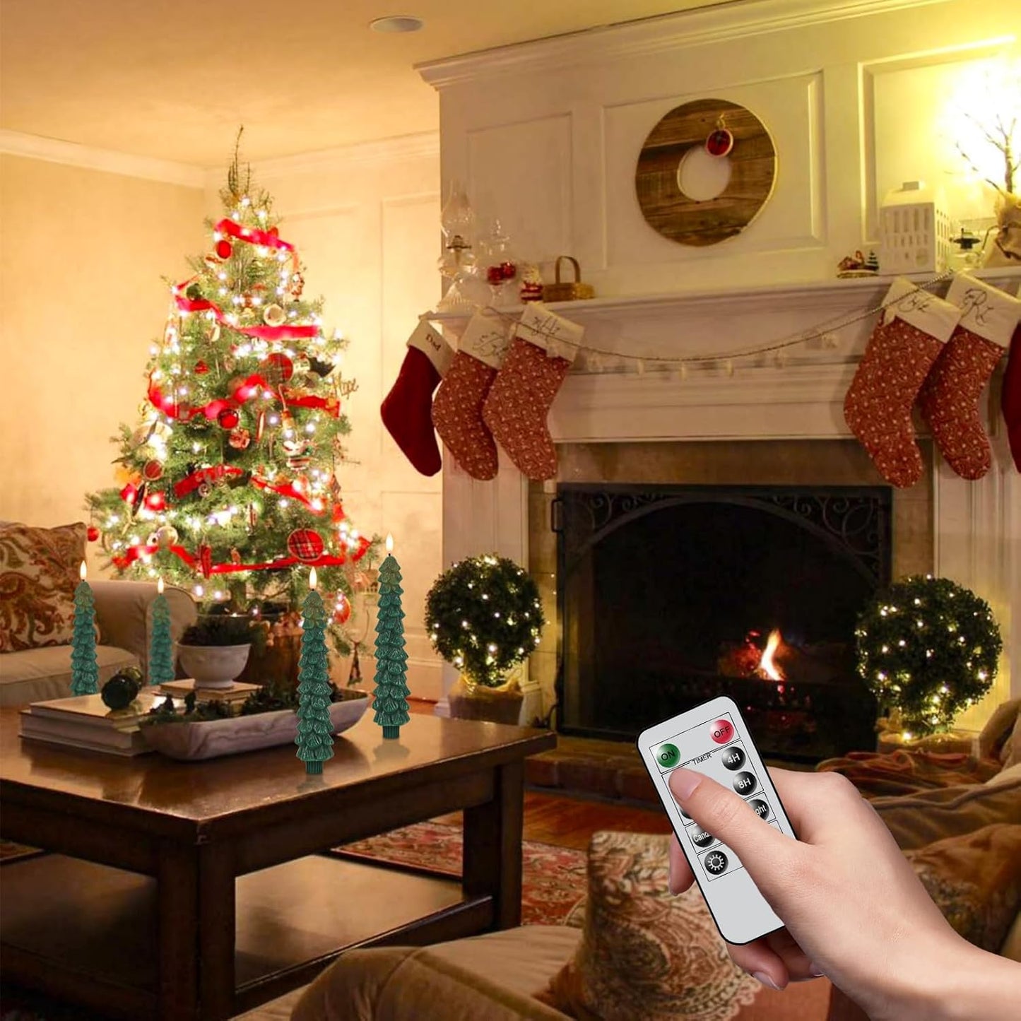🔥 Early Christmas Sale 49% OFF 🌲Christmas Tree Flameless Taper Candle Lights with Remote Control