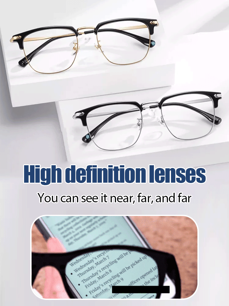 🔥Auto-Focus Eyeglasses with Adjustable Eyebrow Frame and Blue Light Blocking for Presbyopia