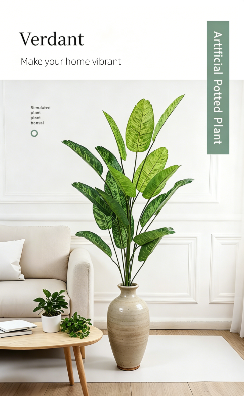 ⏰ 75% OFF Today 🌿 Artificial Monstera & Banana Leaf Plant Pot– Lush Tropical Decor ✨