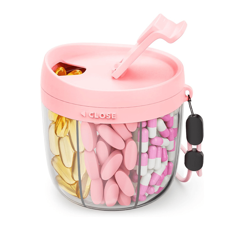 Last Day Promotion Pill Dispenser Bottle with 6 Compartments | Never Miss a Dose Again!