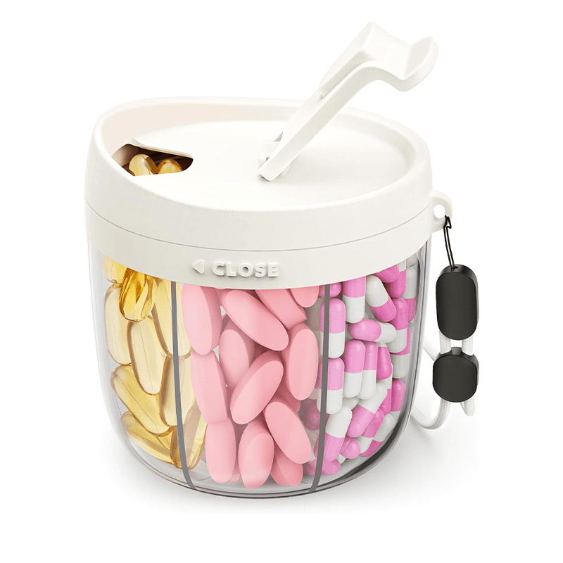 Last Day Promotion Pill Dispenser Bottle with 6 Compartments | Never Miss a Dose Again!