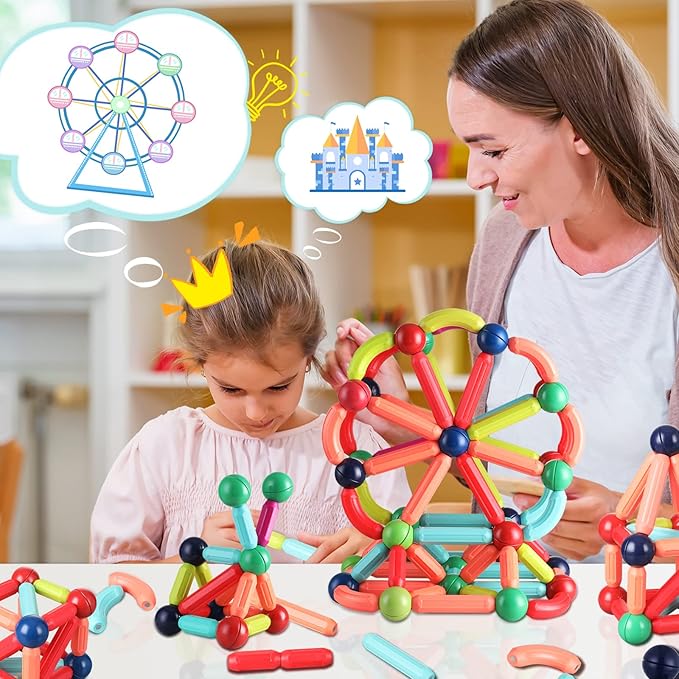 🔥Magnetic Balls and Rods Set Educational Magnet Building Blocks