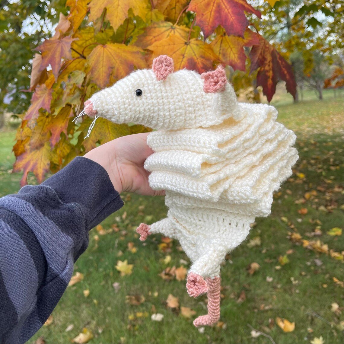 🐭Handmade Crochet Rat Scarf