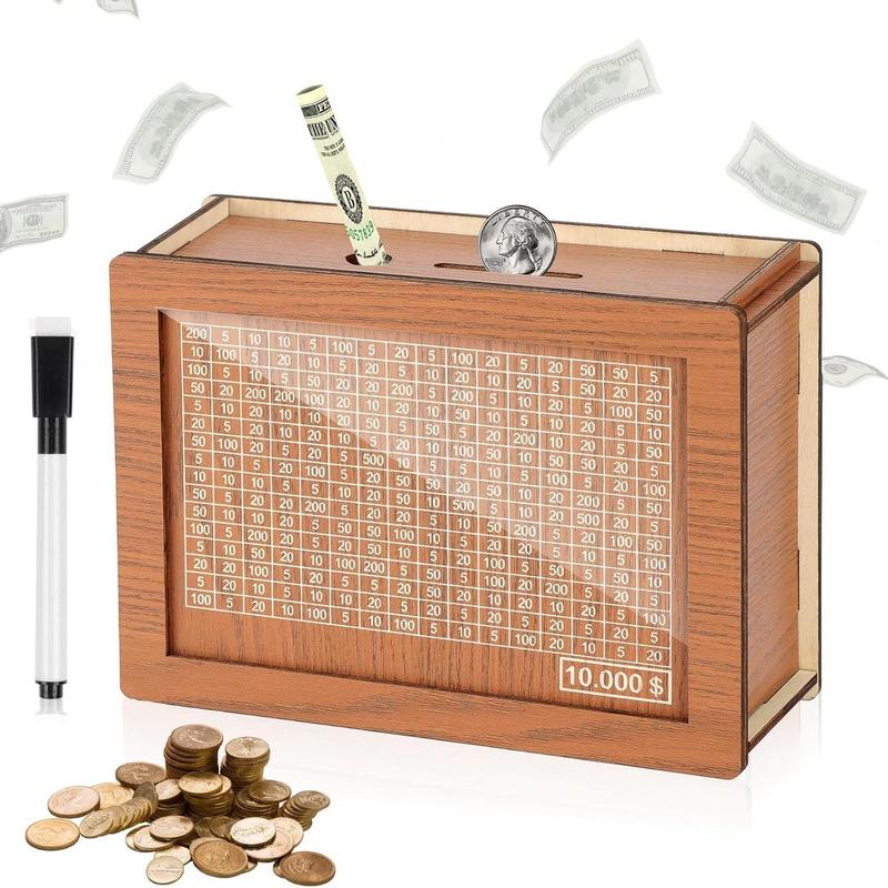 Wooden Money Box with Counter