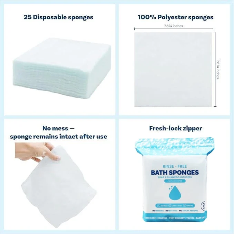 🧼 Disposable Rinse-Free Bathing Wipes