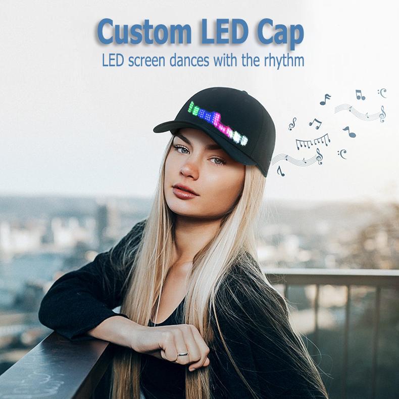 Customizable Gif Picture Text Removable Led Display Scroll Cap