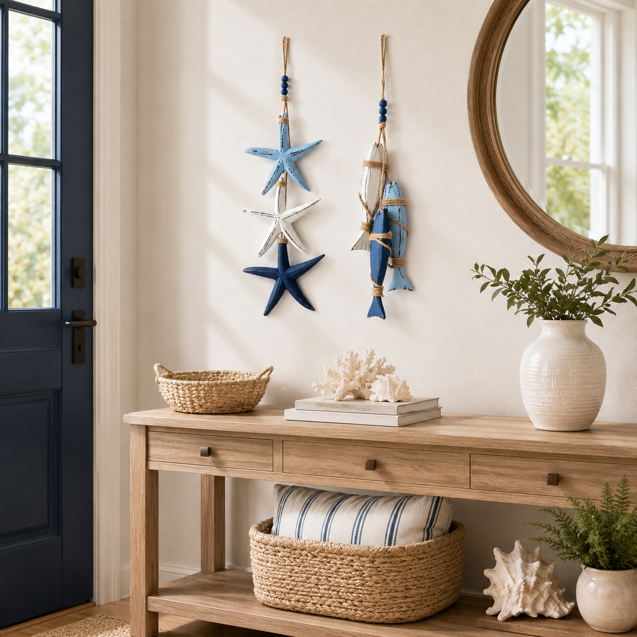 🔥Coastal Wooden Hanging Ornament Lights