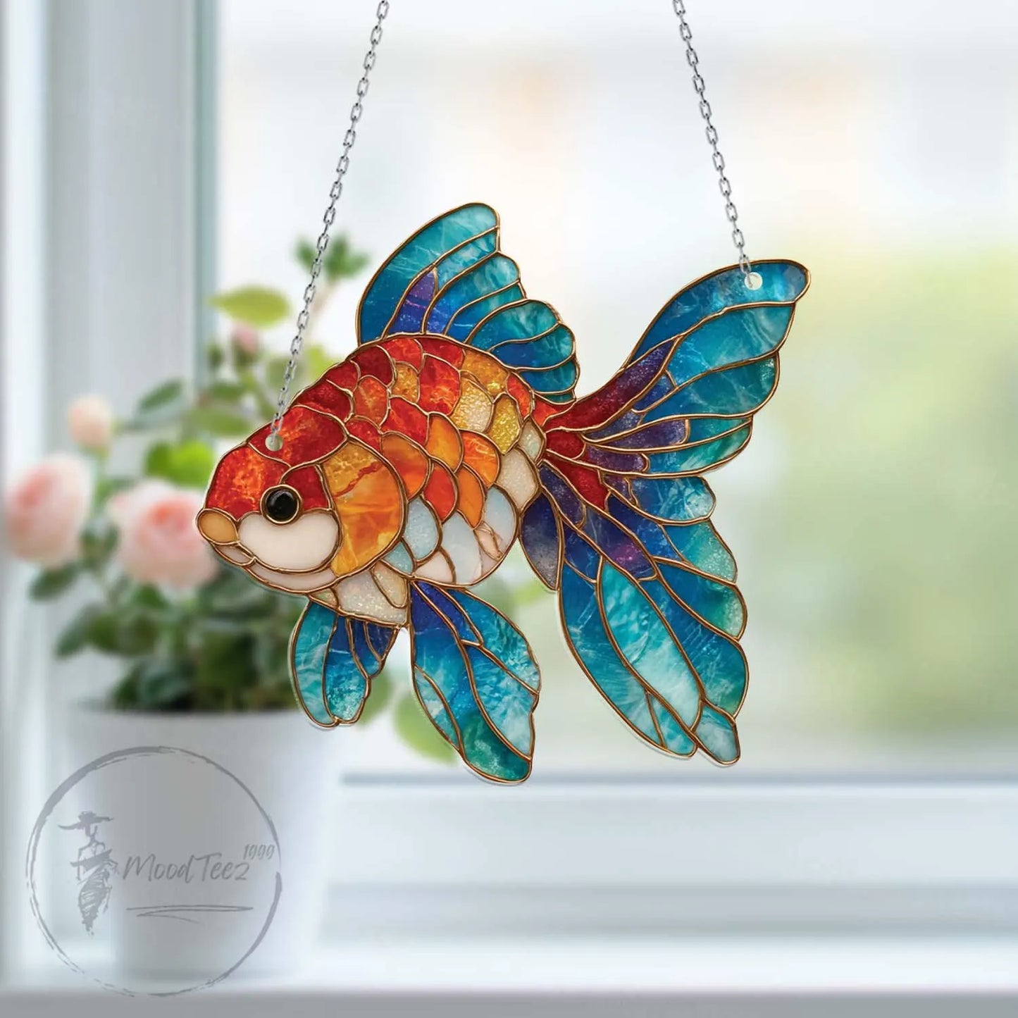 Sonnenfänger aus Buntglas mit Meereslebewesen-Imitation