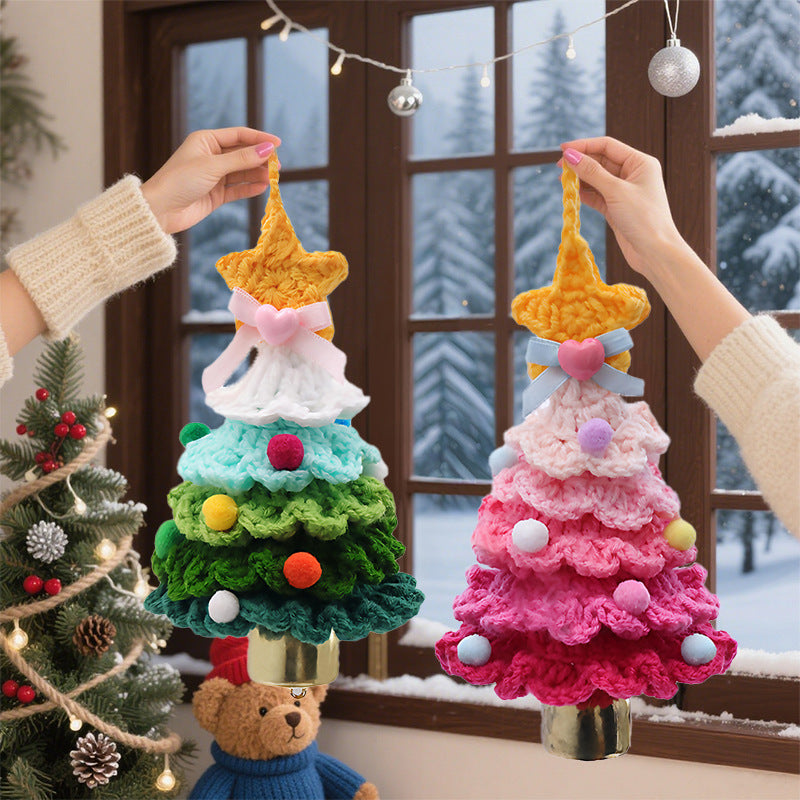 🎄Christmas discount 🌲 Knitted Christmas Tree Bell Decoration – ✨Handmade Holiday Decoration Set💖