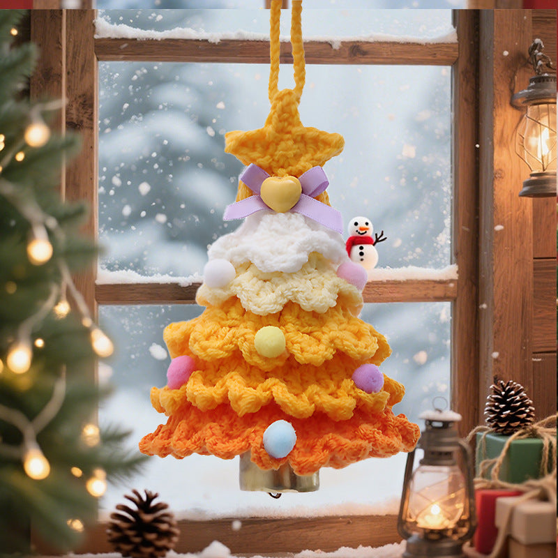 🎄Christmas discount 🌲 Knitted Christmas Tree Bell Decoration – ✨Handmade Holiday Decoration Set💖