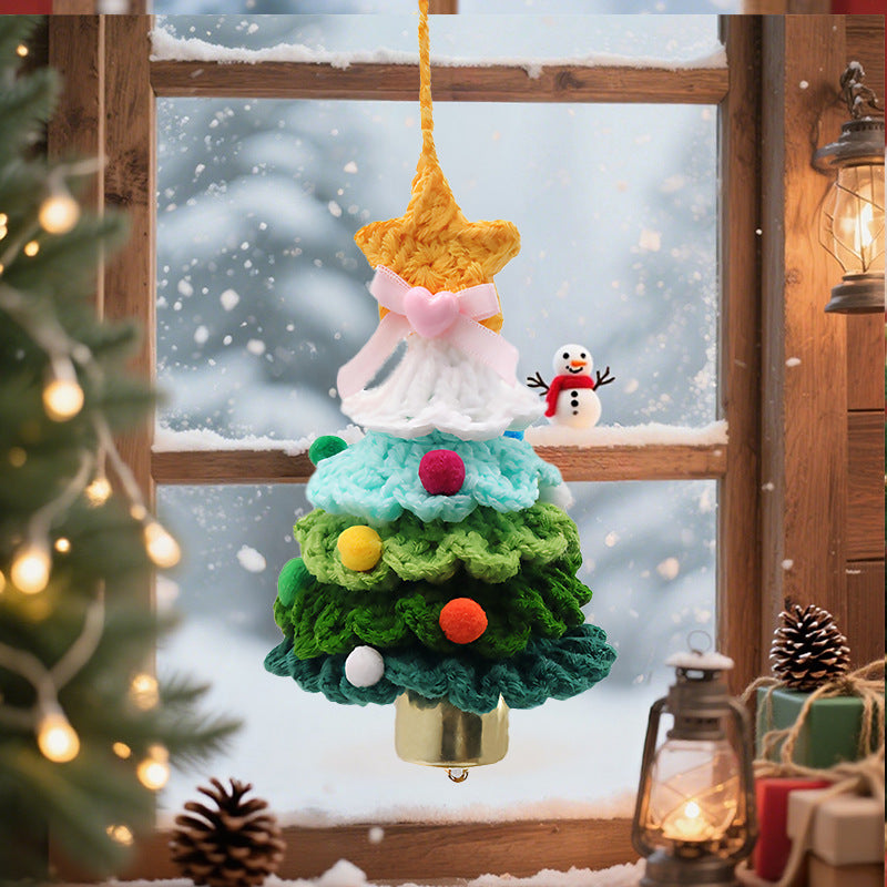 🎄Christmas discount 🌲 Knitted Christmas Tree Bell Decoration – ✨Handmade Holiday Decoration Set💖